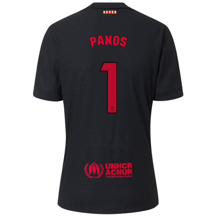 Kandiny Enfant Maillot Sandra Panos #1 Noir Rouge Tenues Extérieur 2024/25 T-Shirt