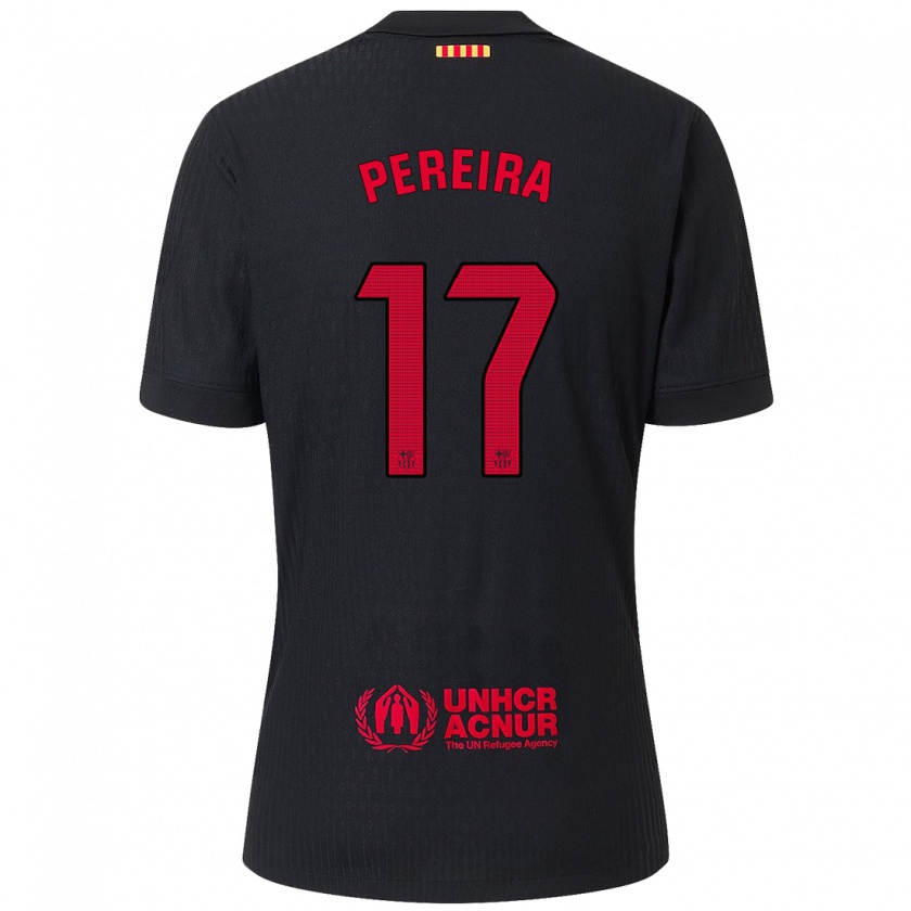 Kandiny Enfant Maillot Andrea Pereira #17 Noir Rouge Tenues Extérieur 2024/25 T-Shirt