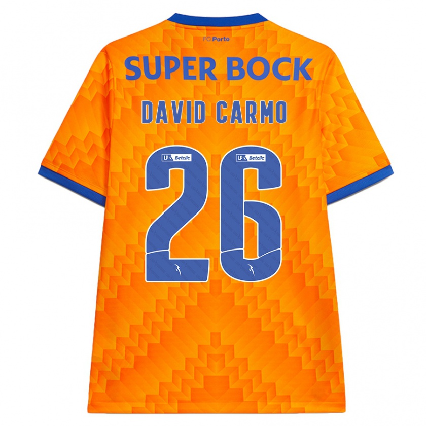 Kandiny Enfant Maillot David Carmo #26 Orange Tenues Extérieur 2024/25 T-Shirt