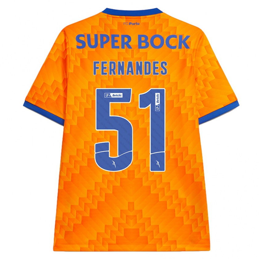 Kandiny Enfant Maillot Diogo Fernandes #51 Orange Tenues Extérieur 2024/25 T-Shirt