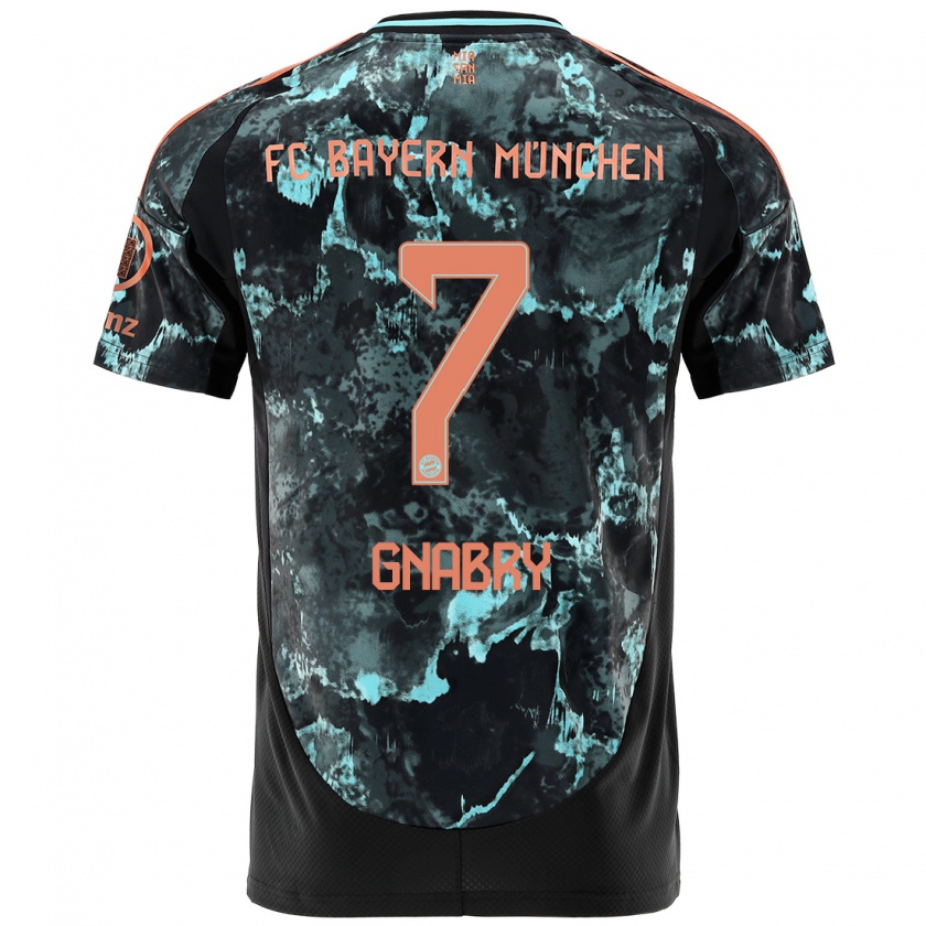 Kandiny Enfant Maillot Serge Gnabry #7 Noir Tenues Extérieur 2024/25 T-Shirt