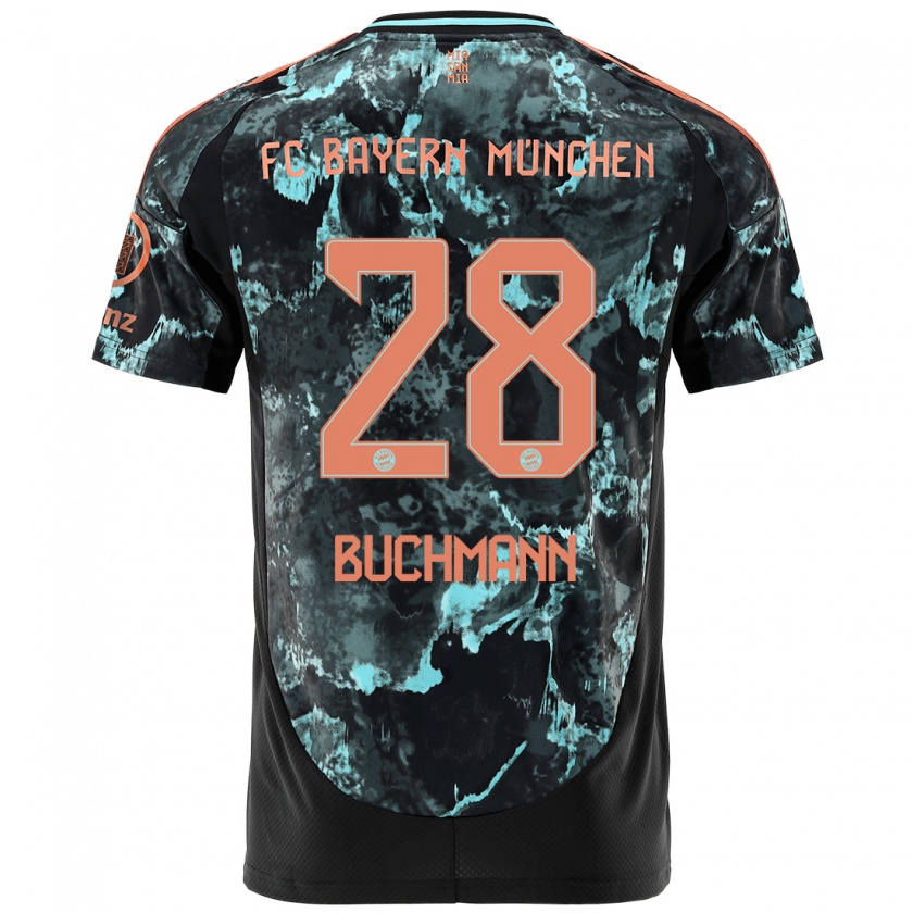 Kandiny Enfant Maillot Tarek Buchmann #28 Noir Tenues Extérieur 2024/25 T-Shirt