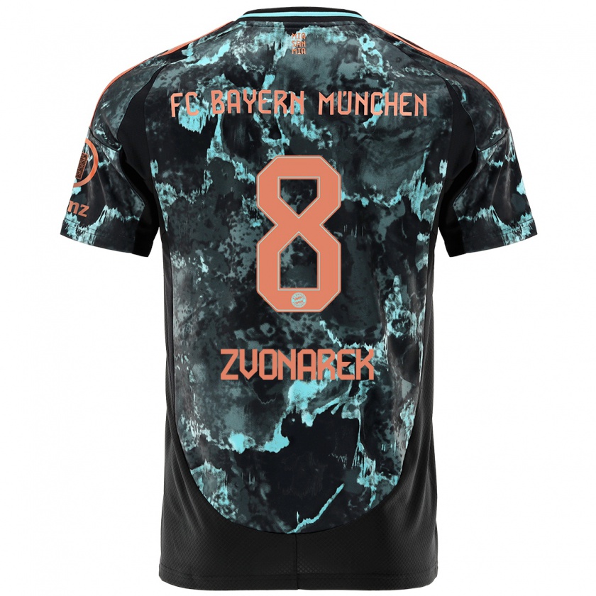 Kandiny Enfant Maillot Lovro Zvonarek #8 Noir Tenues Extérieur 2024/25 T-Shirt