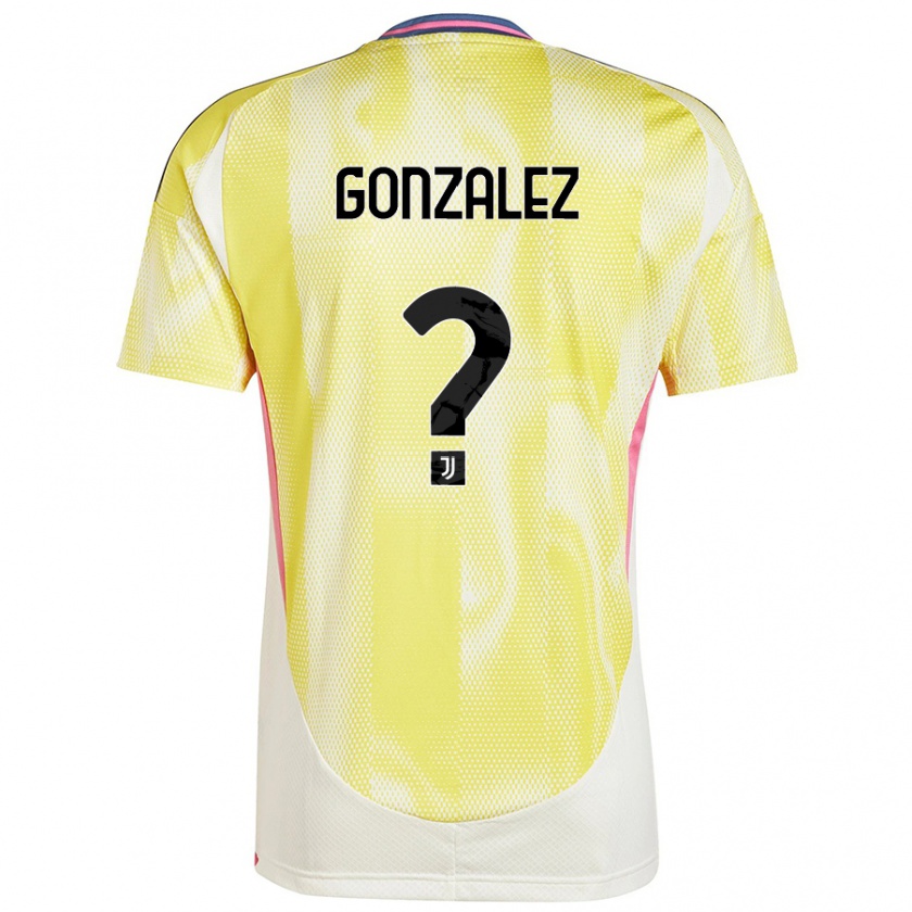 Kandiny Enfant Maillot Facundo González #0 Jaune Solaire Tenues Extérieur 2024/25 T-Shirt