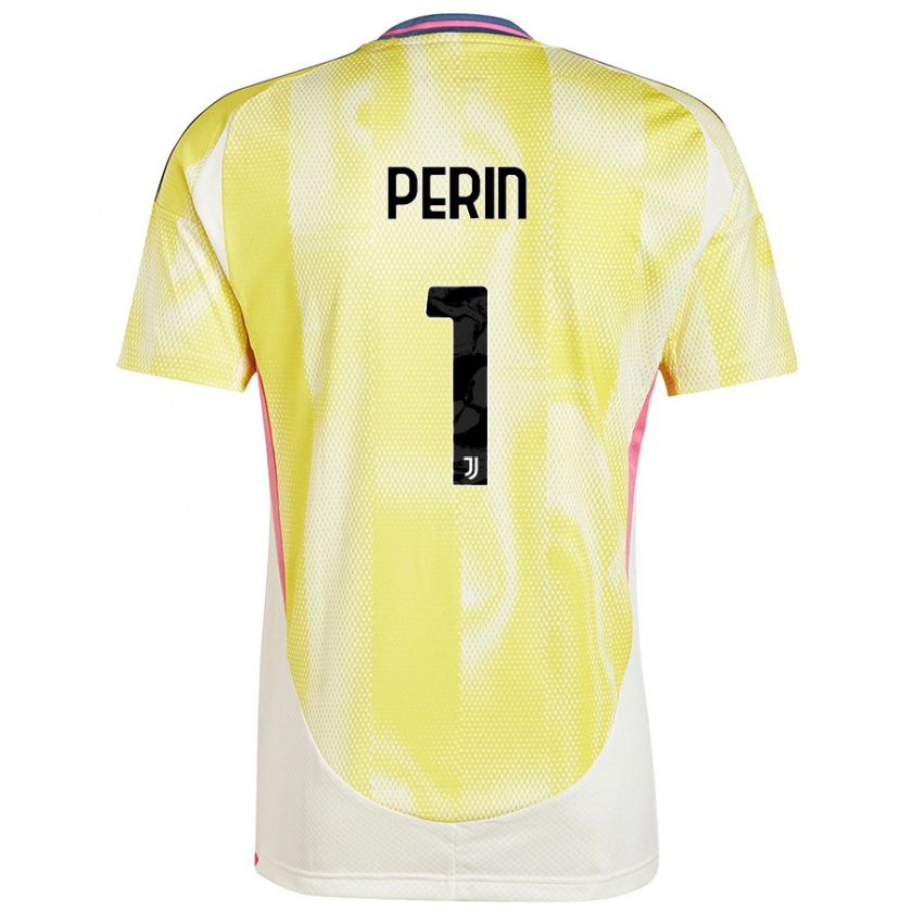 Kandiny Enfant Maillot Mattia Perin #1 Jaune Solaire Tenues Extérieur 2024/25 T-Shirt