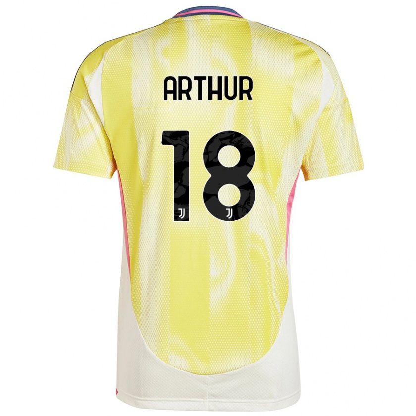 Kandiny Enfant Maillot Arthur Melo #18 Jaune Solaire Tenues Extérieur 2024/25 T-Shirt