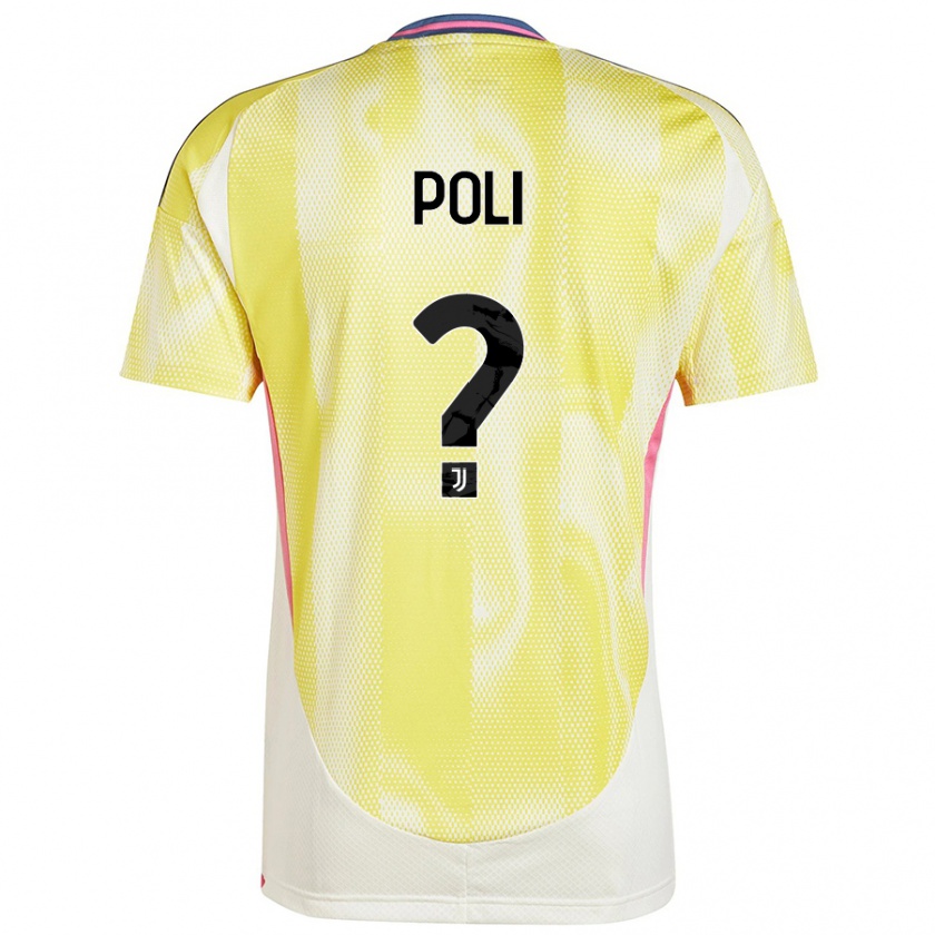 Kandiny Enfant Maillot Fabrizio Poli #0 Jaune Solaire Tenues Extérieur 2024/25 T-Shirt