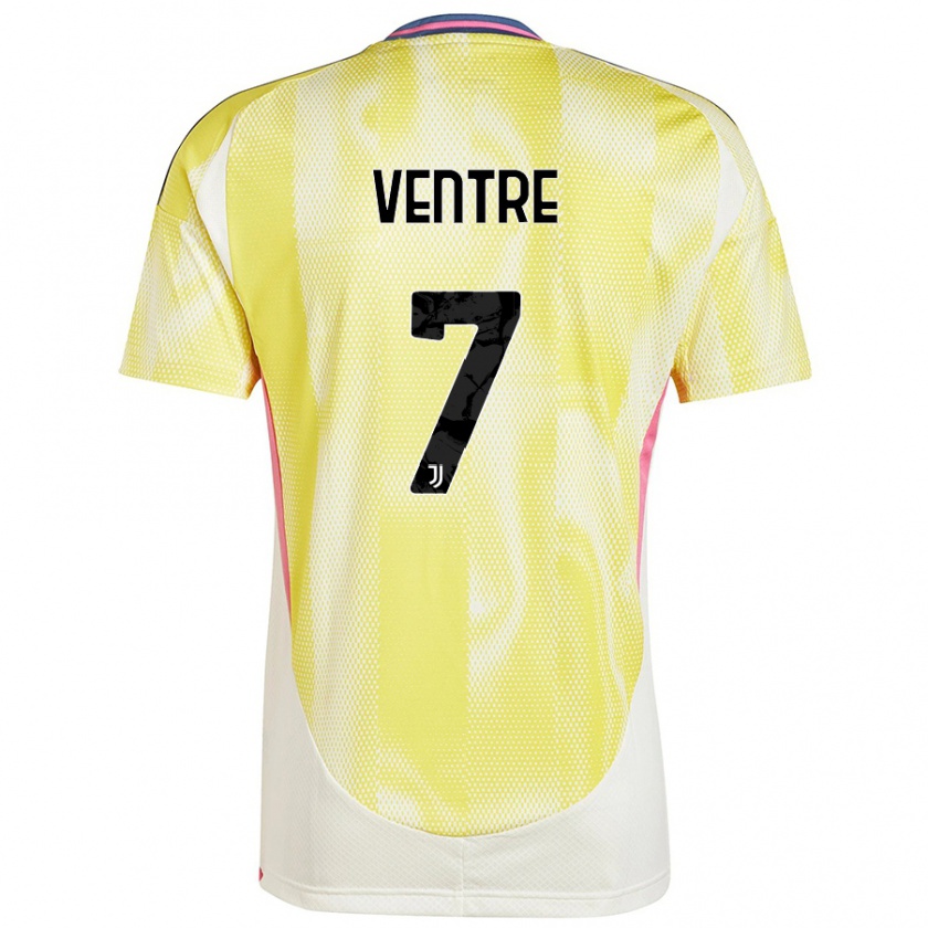 Kandiny Enfant Maillot Alessandro Ventre #7 Jaune Solaire Tenues Extérieur 2024/25 T-Shirt