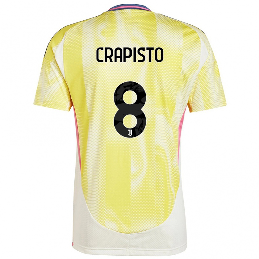 Kandiny Enfant Maillot Francesco Crapisto #8 Jaune Solaire Tenues Extérieur 2024/25 T-Shirt