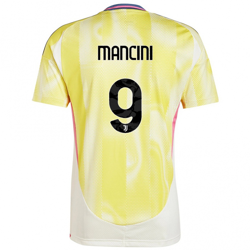 Kandiny Enfant Maillot Tommaso Mancini #9 Jaune Solaire Tenues Extérieur 2024/25 T-Shirt