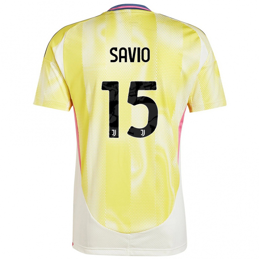 Kandiny Enfant Maillot Federico Savio #15 Jaune Solaire Tenues Extérieur 2024/25 T-Shirt