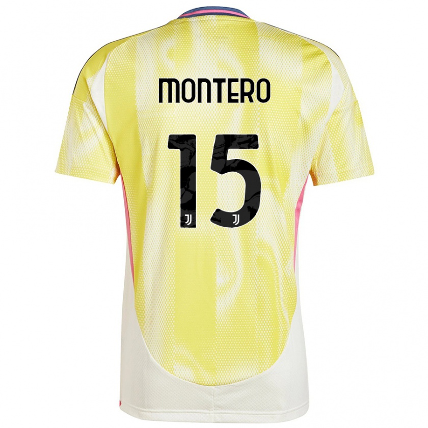 Kandiny Enfant Maillot Alfonso Montero #15 Jaune Solaire Tenues Extérieur 2024/25 T-Shirt