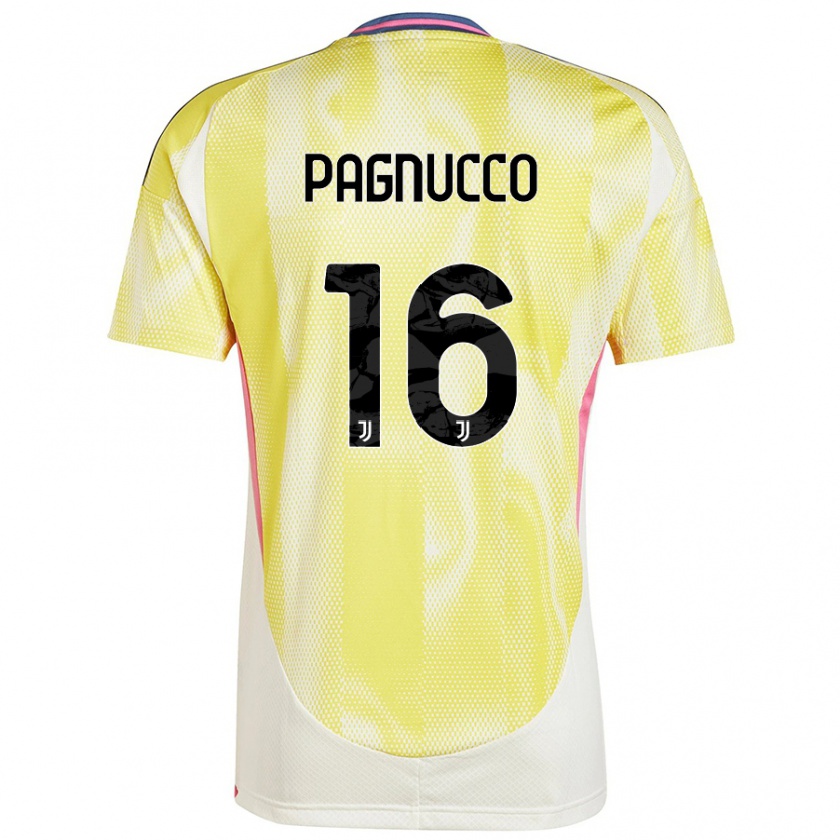 Kandiny Enfant Maillot Filippo Pagnucco #16 Jaune Solaire Tenues Extérieur 2024/25 T-Shirt