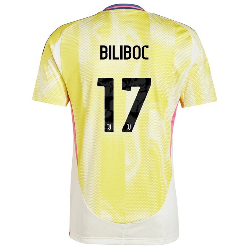 Kandiny Enfant Maillot Lorenzo Biliboc #17 Jaune Solaire Tenues Extérieur 2024/25 T-Shirt