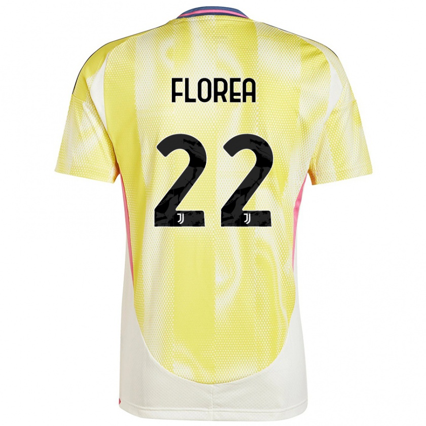 Kandiny Enfant Maillot Andrei Florea #22 Jaune Solaire Tenues Extérieur 2024/25 T-Shirt