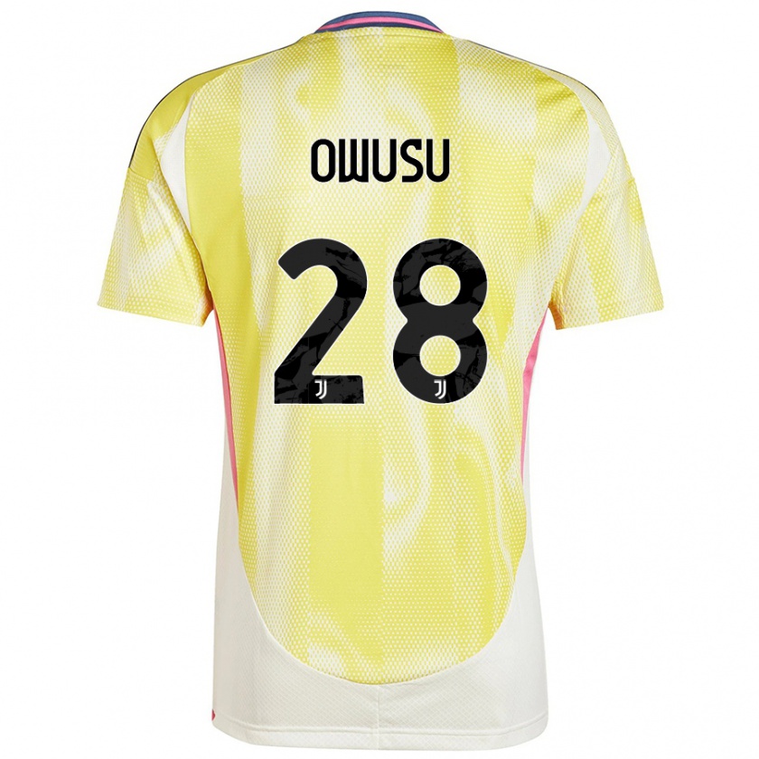 Kandiny Enfant Maillot Augusto Owusu #28 Jaune Solaire Tenues Extérieur 2024/25 T-Shirt