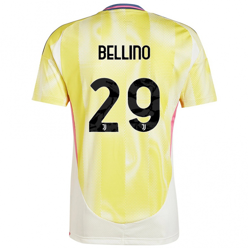 Kandiny Enfant Maillot Filippo Bellino #29 Jaune Solaire Tenues Extérieur 2024/25 T-Shirt