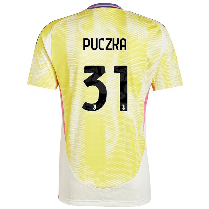 Kandiny Enfant Maillot David Puczka #31 Jaune Solaire Tenues Extérieur 2024/25 T-Shirt