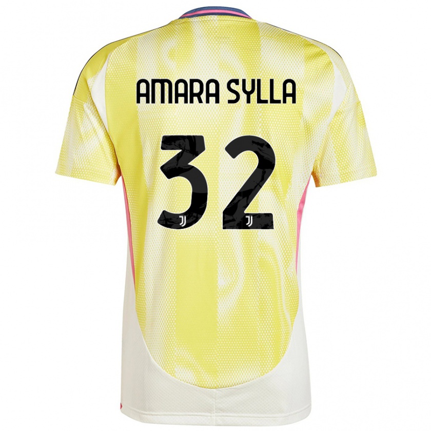 Kandiny Enfant Maillot Idris Amara Sylla #32 Jaune Solaire Tenues Extérieur 2024/25 T-Shirt