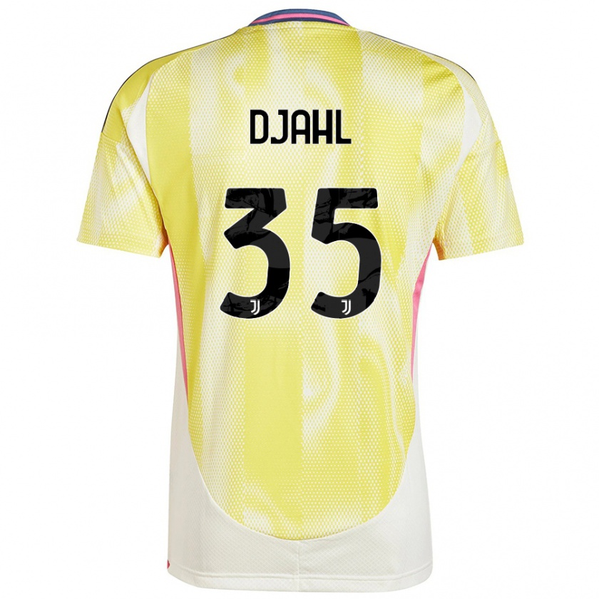 Kandiny Enfant Maillot Rayan Djahl #35 Jaune Solaire Tenues Extérieur 2024/25 T-Shirt