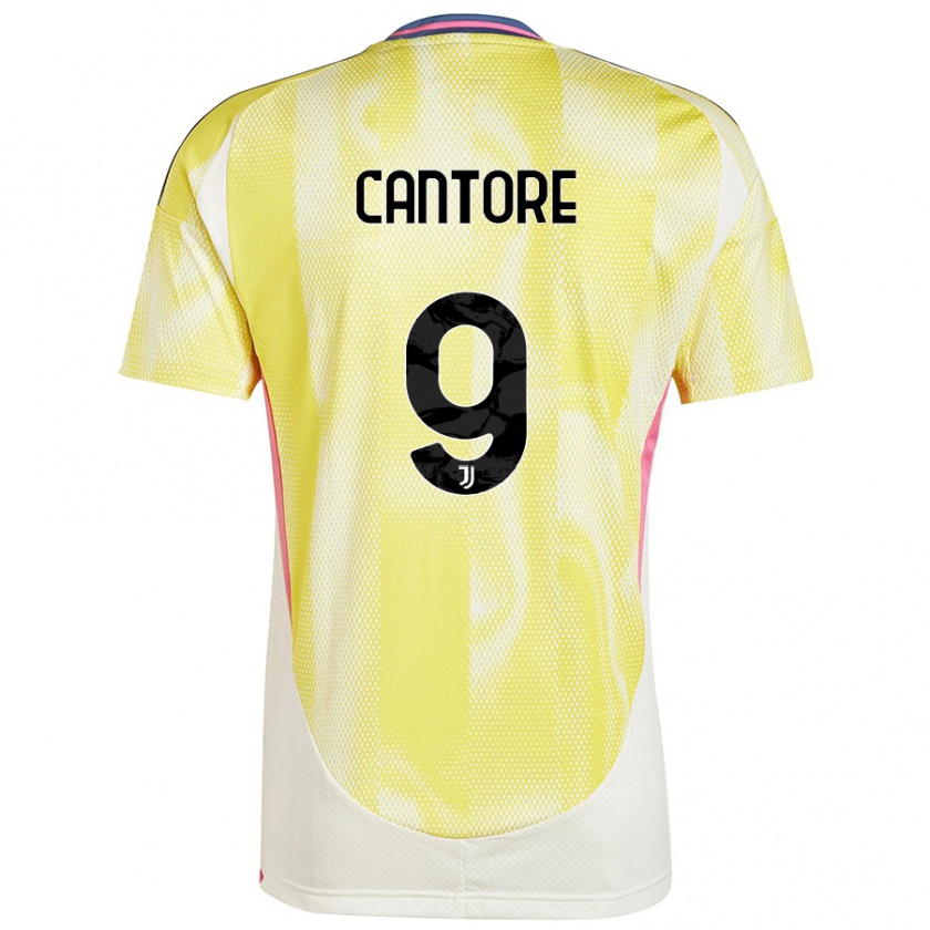 Kandiny Enfant Maillot Sofia Cantore #9 Jaune Solaire Tenues Extérieur 2024/25 T-Shirt