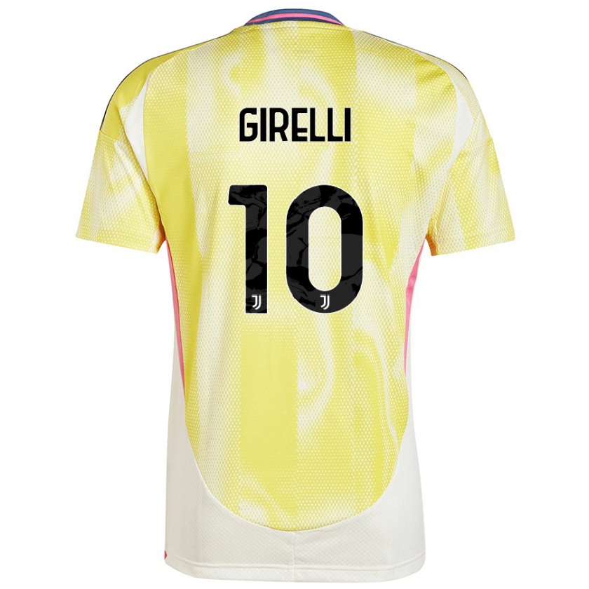 Kandiny Enfant Maillot Cristiana Girelli #10 Jaune Solaire Tenues Extérieur 2024/25 T-Shirt