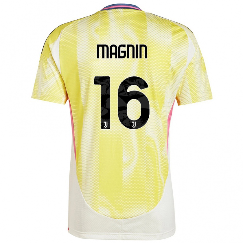 Kandiny Enfant Maillot Pauline Peyraud-Magnin #16 Jaune Solaire Tenues Extérieur 2024/25 T-Shirt