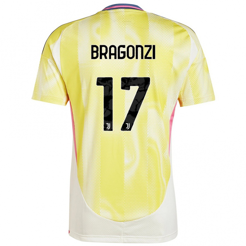 Kandiny Enfant Maillot Asia Bragonzi #17 Jaune Solaire Tenues Extérieur 2024/25 T-Shirt