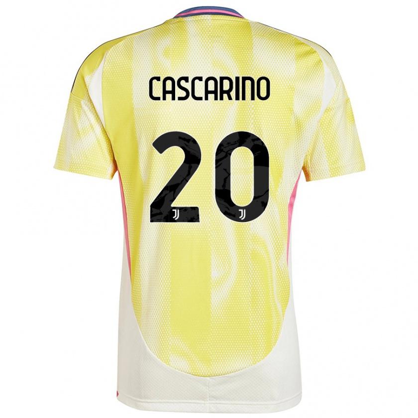 Kandiny Enfant Maillot Estelle Cascarino #20 Jaune Solaire Tenues Extérieur 2024/25 T-Shirt