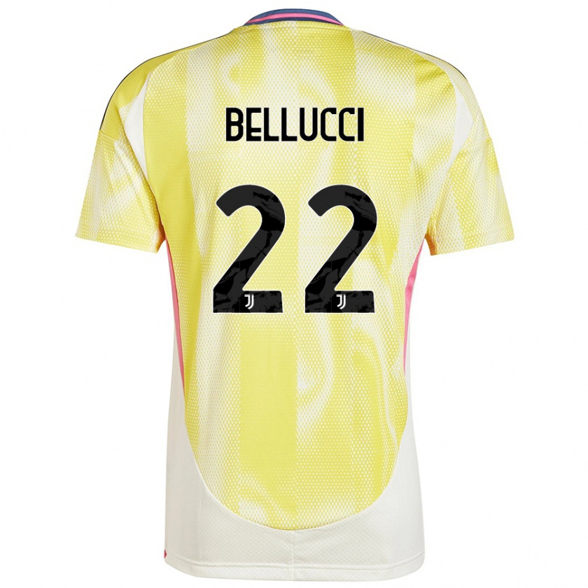 Kandiny Enfant Maillot Melissa Bellucci #22 Jaune Solaire Tenues Extérieur 2024/25 T-Shirt