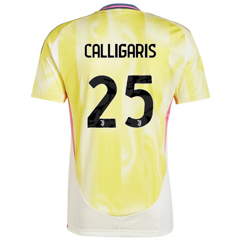 Kandiny Enfant Maillot Viola Calligaris #25 Jaune Solaire Tenues Extérieur 2024/25 T-Shirt