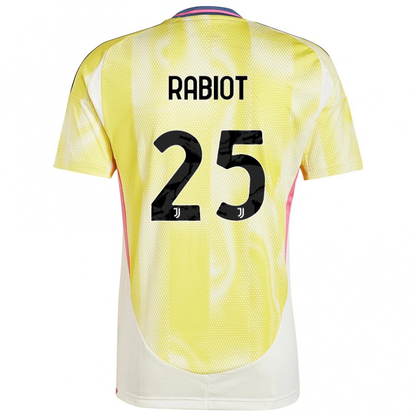 Kandiny Enfant Maillot Adrien Rabiot #25 Jaune Solaire Tenues Extérieur 2024/25 T-Shirt