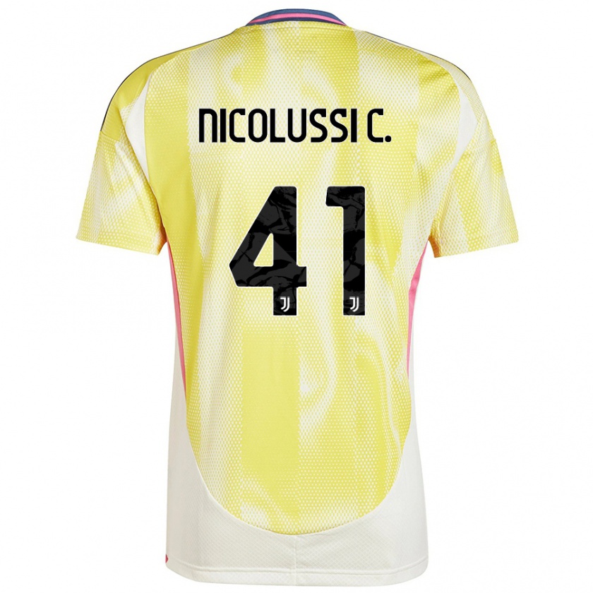 Kandiny Enfant Maillot Hans Nicolussi Caviglia #41 Jaune Solaire Tenues Extérieur 2024/25 T-Shirt