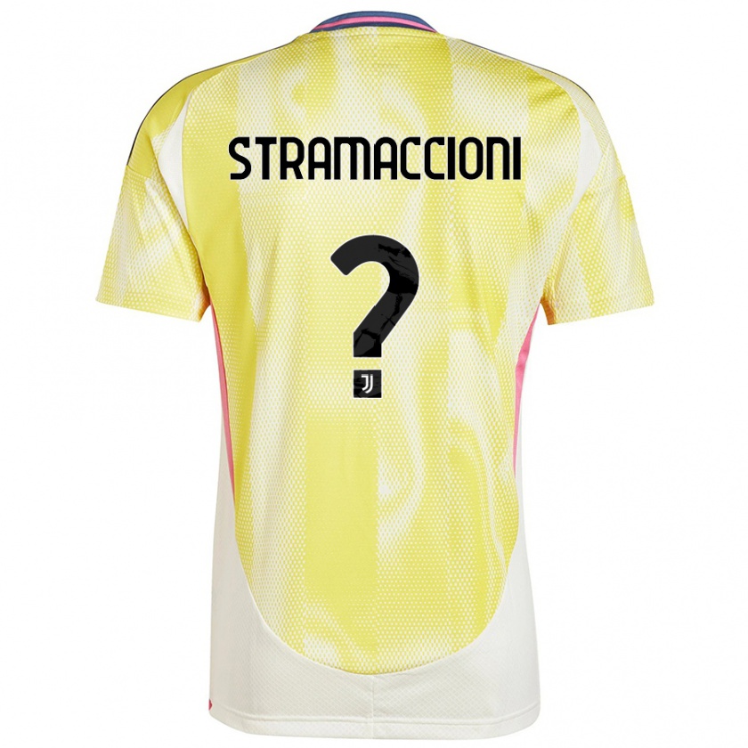 Kandiny Enfant Maillot Diego Stramaccioni #0 Jaune Solaire Tenues Extérieur 2024/25 T-Shirt