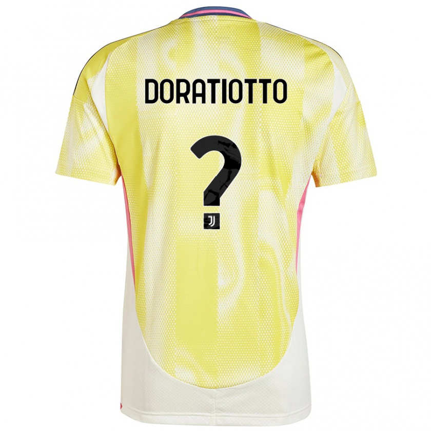 Kandiny Enfant Maillot Giulio Doratiotto #0 Jaune Solaire Tenues Extérieur 2024/25 T-Shirt