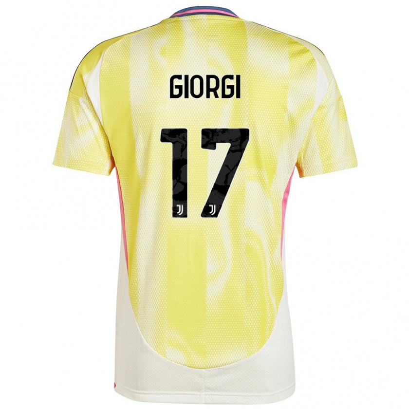 Kandiny Enfant Maillot Lorenzo Giorgi #17 Jaune Solaire Tenues Extérieur 2024/25 T-Shirt