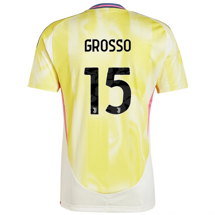 Kandiny Enfant Maillot Julia Grosso #15 Jaune Solaire Tenues Extérieur 2024/25 T-Shirt