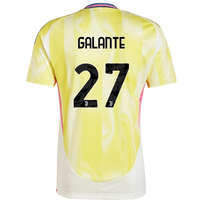 Kandiny Enfant Maillot Tommaso Galante #27 Jaune Solaire Tenues Extérieur 2024/25 T-Shirt