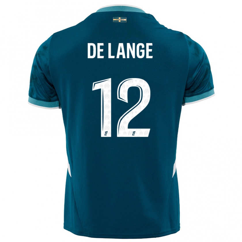 Kandiny Enfant Maillot Jeffrey De Lange #12 Turquoise Bleu Tenues Extérieur 2024/25 T-Shirt