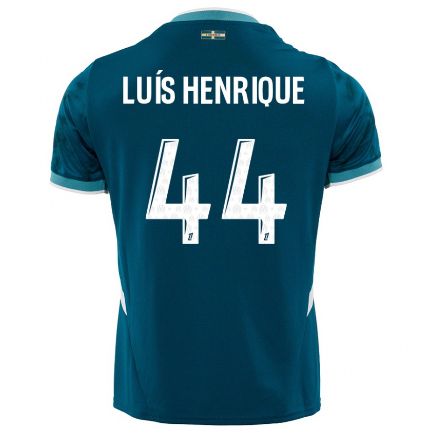 Kandiny Enfant Maillot Luis Henrique #44 Turquoise Bleu Tenues Extérieur 2024/25 T-Shirt