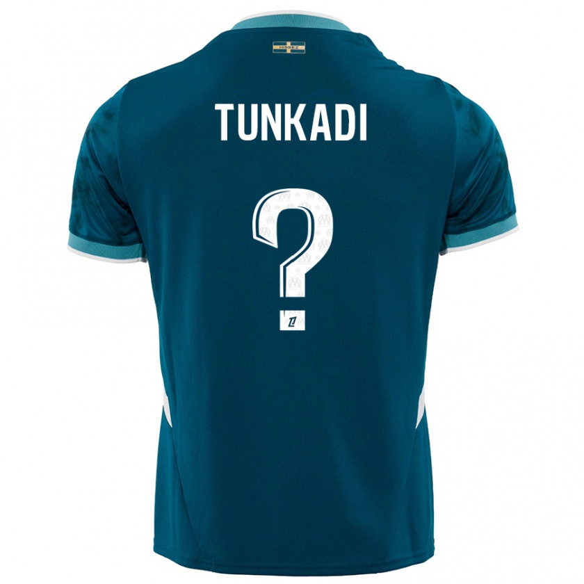 Kandiny Enfant Maillot Alexandre Tunkadi #0 Turquoise Bleu Tenues Extérieur 2024/25 T-Shirt