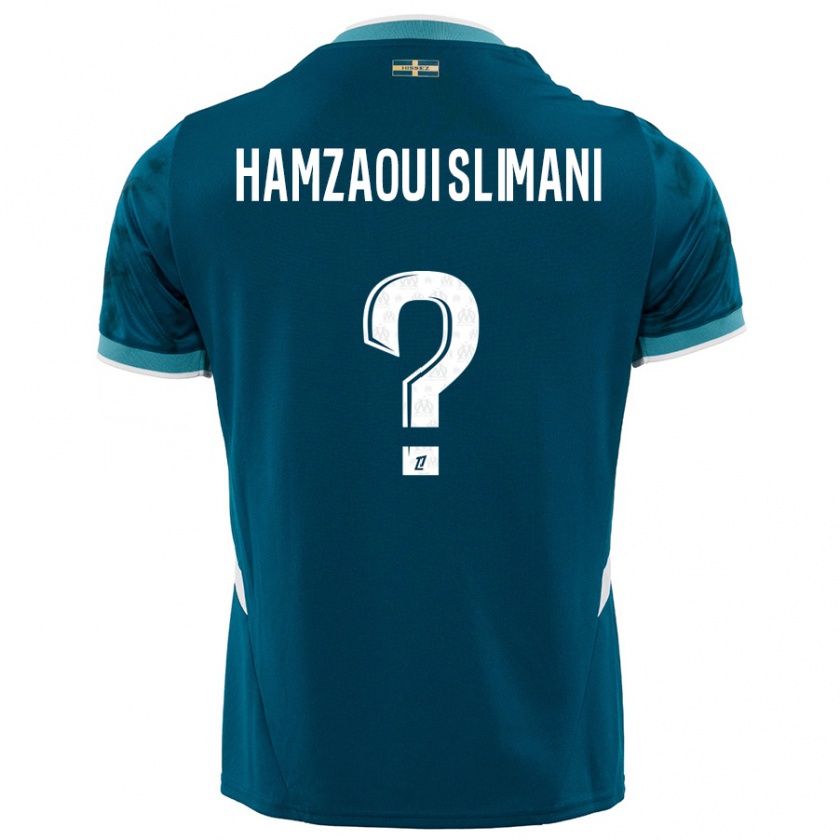 Kandiny Enfant Maillot Hilan Hamzaoui Slimani #0 Turquoise Bleu Tenues Extérieur 2024/25 T-Shirt