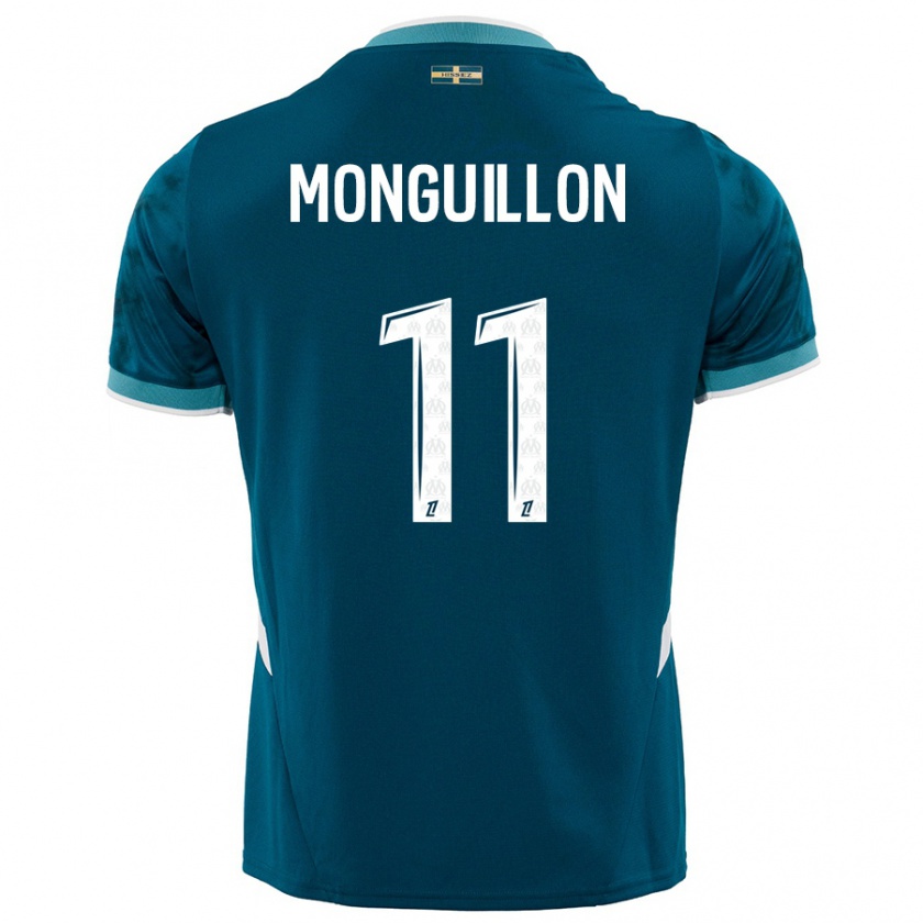 Kandiny Enfant Maillot Coralie Monguillon #11 Turquoise Bleu Tenues Extérieur 2024/25 T-Shirt