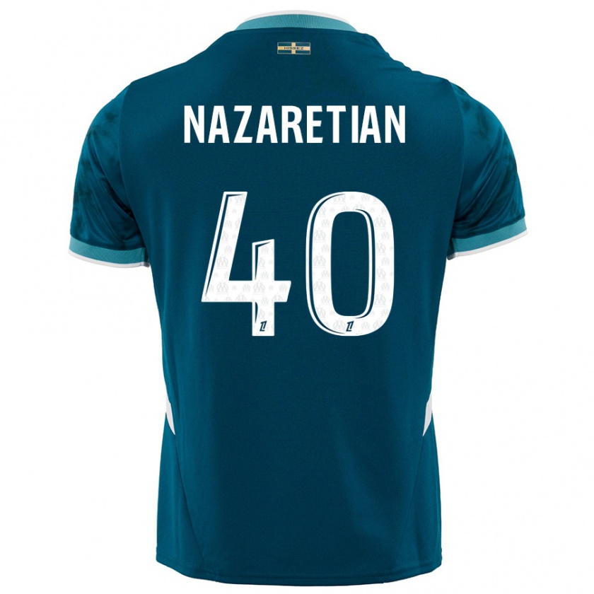 Kandiny Enfant Maillot Manuel Nazaretian #40 Turquoise Bleu Tenues Extérieur 2024/25 T-Shirt