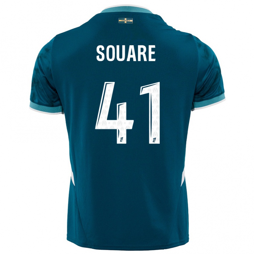 Kandiny Enfant Maillot Cheick Souare #41 Turquoise Bleu Tenues Extérieur 2024/25 T-Shirt