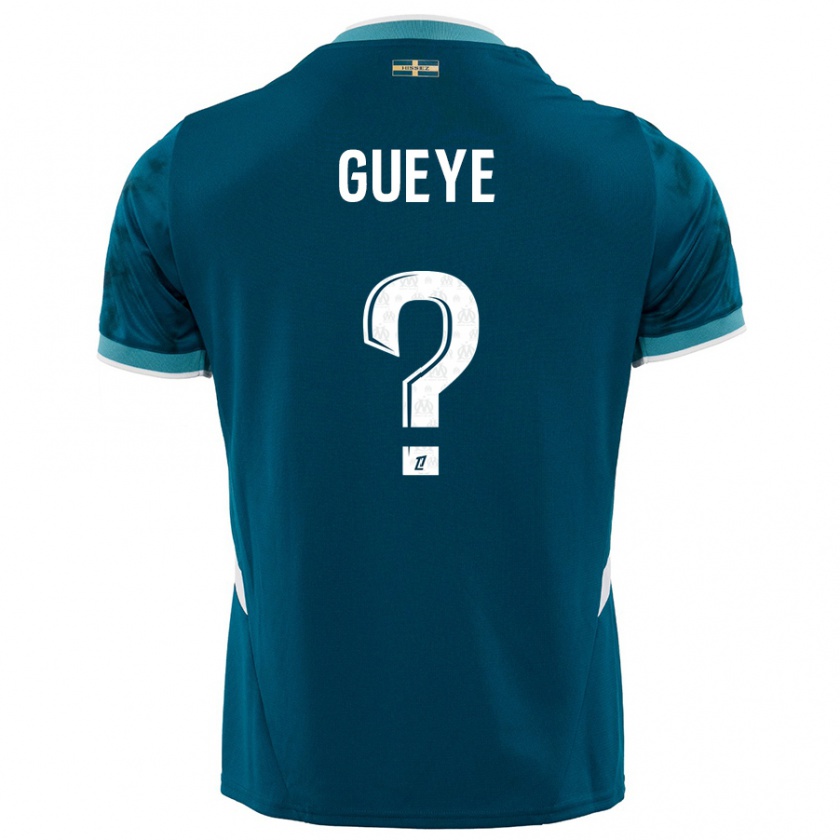 Kandiny Enfant Maillot Daouda Gueye #0 Turquoise Bleu Tenues Extérieur 2024/25 T-Shirt