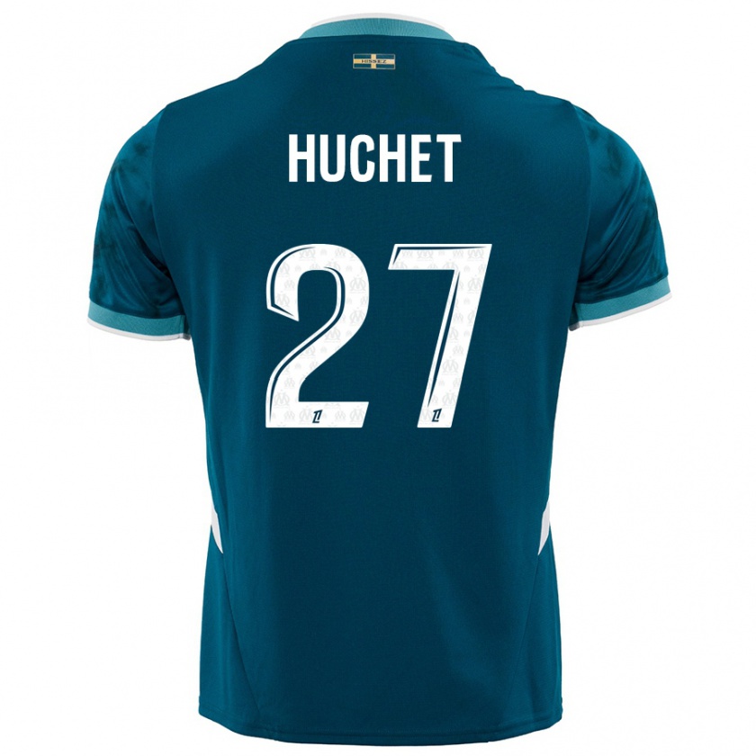 Kandiny Enfant Maillot Sarah Huchet #27 Turquoise Bleu Tenues Extérieur 2024/25 T-Shirt