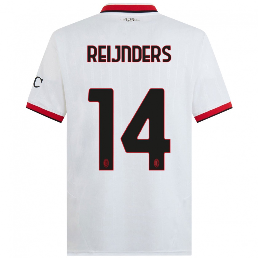 Kandiny Enfant Maillot Tijjani Reijnders #14 Blanc Noir Rouge Tenues Extérieur 2024/25 T-Shirt