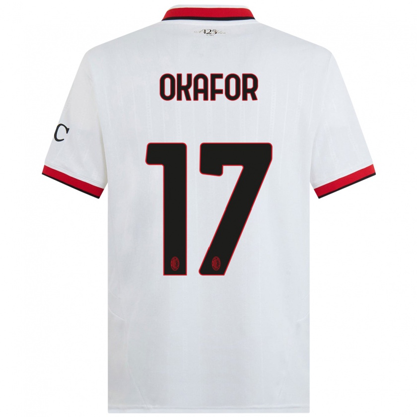 Kandiny Enfant Maillot Noah Okafor #17 Blanc Noir Rouge Tenues Extérieur 2024/25 T-Shirt