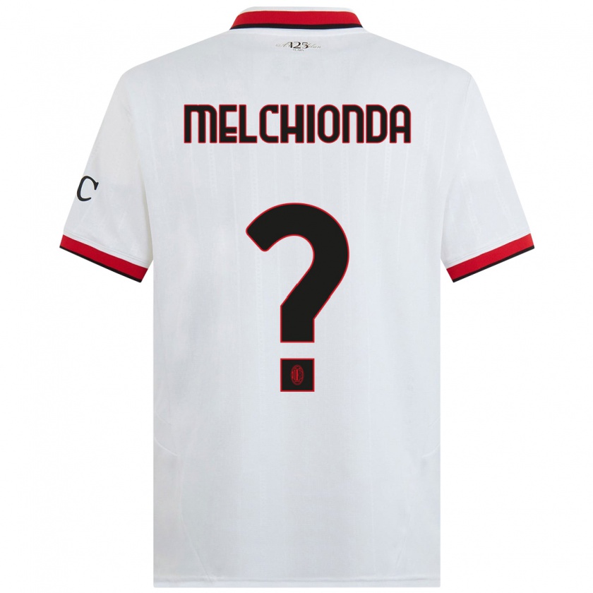 Kandiny Enfant Maillot Marco Melchionda #0 Blanc Noir Rouge Tenues Extérieur 2024/25 T-Shirt